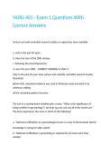 NURS 401 - Exam 1 Questions With Correct Answers