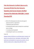 Palo Alto Networks Certified Cybersecurity  Associate &lpar;PCCSA&rpar; Palo Alto Networks  Questions And Correct Answers &lpar;Verified  Answers&rpar; Plus Rationales 2026 Q&A &vert; Instant  Download Pdf