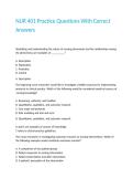 NUR 401 Practice Questions With Correct Answers