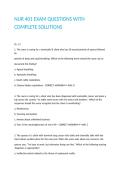NUR 401 EXAM QUESTIONS WITH COMPLETE SOLUTIONS 