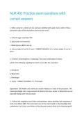 NUR 401 Practice exam questions with correct answers