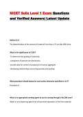 NICET Soils Level 1 Exam Questions and Verified Answers&vert; Latest Update