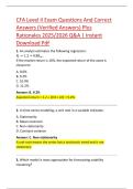 CFA Level II Exam Questions And Correct  Answers &lpar;Verified Answers&rpar; Plus  Rationales 2025&sol;2026 Q&A &vert; Instant  Download Pdf 