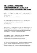 NR 503 WEEK 8 FINAL QUIZ COMPREHENSIVE TEST PAPER 2026 QUESTIONS WITH ANSWERS GRADED A&plus;