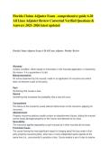 Florida Claims Adjuster Exam &ndash;comprehensive guide 6-20 All Lines Adjuster Review Converted Verified Questions & Answers 2025&ndash;2026 latest updated