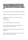 NR 507 ADVANCED PATHOPHYSIOLOGY MIDTERM COMPREHENSIVE TEST PAPER 2026 QUESTIONS WITH ANSWERS GRADED A&plus;