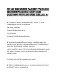 NR 507 ADVANCED PATHOPHYSIOLOGY MIDTERM PRACTICE SCRIPT 2026 QUESTIONS WITH ANSWERS GRADED A&plus;