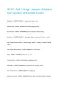 MC 401 - Test 1 - Bragg - University of Alabama Exam Questions With Correct Answers