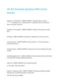 MC 401 Final Exam Questions With Correct Answers