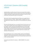 MC 401 Exam 1 Questions With Complete solutions&period;