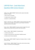 LAW 401 Final &ndash; Cases Rules Exam Questions With Correct Answers
