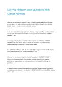 Law 401 Midterm Exam Questions With Correct Answers&period;