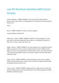 Law 401 final Exam Questions With Correct Answers&period;