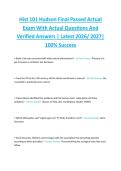 Hist 101 Hudson Final Passed Actual  Exam With Actual Questions And  Verified Answers &vert; Latest 2026&sol; 2027&vert;  100&percnt; Success 