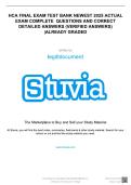 HCA FINAL EXAM TEST BANK NEWEST 2026&sol;2027 ACTUAL EXAM COMPLETE QUESTIONS AND CORRECT DETAILED ANSWERS &lpar;VERIFIED ANSWERS&rpar; &vert; ALREADY GRADED A&plus;