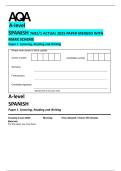 AQA A Level Spanish 7692 Paper 1 &lpar;2025&rpar; &plus; Mark Scheme  Complete Exam Resource