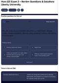 Nurs 221 Exam 3 &ndash; Review Questions & Solutions Liberty University