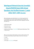 Watchguard Network Security Essentials  Cloud UPDATED Exam With Actual  Questions And Verified Answers &vert; Latest  2026&sol; 2027&vert; 100&percnt; Success 
