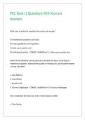 PCC Exam 1 Questions With Correct Answers