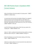 BIO 180 Practice Exam 1 Questions With Correct Answers