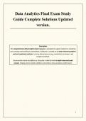 Data Analytics Final Exam Study Guide Complete Solutions Updated version&period;