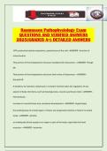 Rasmussen Pathophysiology Exam QUESTIONS AND VERIFIED ANSWERS 2025&lpar;GRADED A&plus;&rpar; DETAILED ANSWERS