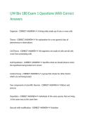 UW Bio 180 Exam 1 Questions With Correct Answers
