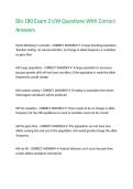 Bio 180 Exam 2 UW Questions With Correct Answers