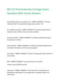 BIO 212 Final University of Oregon Exam Questions With Correct Answers