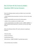 Bio 212 Exam -2 ISU &lpar;manz & dobbs&rpar; Questions With Correct Answers