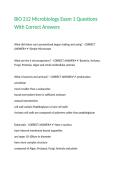 BIO 212 Microbiology Exam 1 Questions With Correct Answers