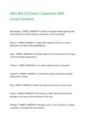 MSU BIO 212 Exam 1 Questions With Correct Answers