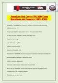American Red Cross CPR&sol;AED for the Professional Rescuer and First Aid Exam A Questions and Answers 100&percnt; PASS