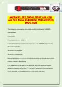 AMERICAN RED CROSS FIRST AID&comma; CPR&comma; and AED EXAM QUESTIONS AND ANSWERS 100&percnt; PASS