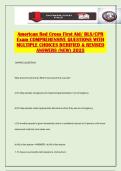 American Red Cross First Aid&sol; BLS&sol;CPR Exam COMPREHENSIVE QUESTIONS WITH MULTIPLE CHOICES &vert;VERIFIED & REVISED ANSWERS &lpar;NEW&rpar; 2025