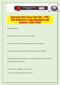 American Red Cross First Aid &sol; CPR &sol; AED Instructor Exam Questions and Answers 100&percnt; PASS
