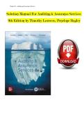 Auditing & Assurance Services&comma; 9th Edition &ndash; Solution Manual &ndash; Timothy Louwers & Penelope Bagley