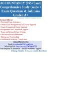 ACCOUNTANCY &lpar;055&rpar; Exam Comprehensive Study Guide &plus; Exam Questions & Solutions Graded A&plus;