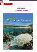 Test Bank Fundamentals Corporate Finance 13e Ross Westerfield Jordan All 27 Chapters A&plus; 2026-2027