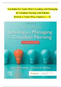TEST BANK For Yoder-Wise&rsquo;s Leading And Managing In Canadian Nursing&comma; 2nd Edition&comma; Patricia S&period; Yoder-Wise&comma; Verified Chapters 1 - 32&comma; Complete Newest Version