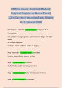 CMSRN Exam &vert; Certified Medical-Surgical Registered Nurse Exam &vert; 100&percnt; Correctly Answered and Graded A&plus; &vert; Updated 2026