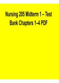 Nursing 205 Midterm 1 Test Bank Chapters 1&ndash;4 PDF 2025&sol; 2026