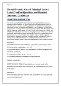 Hawaii Security Guard Principal Exam &vert;  Latest Verified Questions and Detailed  Answers &vert; Graded A&plus; 
