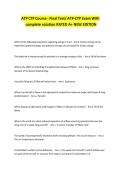 ATP CTP Course - Final Test&sol; ATP-CTP Exam With complete solution RATED A&plus; NEW EDITION