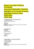 Illinois Concrete Finishing Contractor Licensing Exam &mdash; Complete Practice Test Bank 2026 &vert; Verified Questions&comma; Correct Answers & Rationales