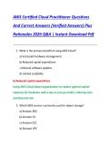 AWS Certified Cloud Practitioner Questions  And Correct Answers &lpar;Verified Answers&rpar; Plus  Rationales 2026 Q&A &vert; Instant Download Pdf
