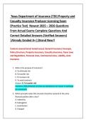 Texas Department of Insurance &lpar;TDI&rpar; Property and  Casualty Insurance Producer Licensing Exam  &lpar;Practice Test&rpar; Newest 2025 &ndash; 2026 Questions  From Actual Exams Complete Questions And  Correct Detailed Answers &lpar;Verified Answers&rpar;  &vert;Already Graded A&plus;&vert;&vert;Brand Ne