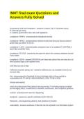 INMT final exam Questions and Answers Fully Solved