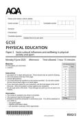 AQA GCSE Physical Education paper 2 2025