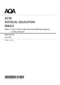 AQA GCSE  Physical Education PAPER 2 2025 Question paper and Mark scheme&vert;MERGED